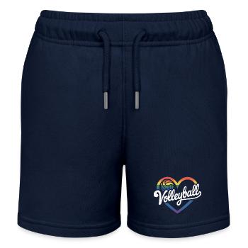 Volleyball Heart Volleyball Players - Kids Organic Sweat Shorts by Stanley/Stella - navy - Front