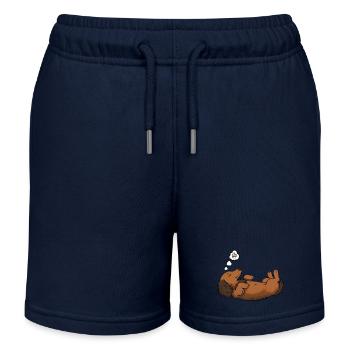 Teckel à poil long Teckel Teckel Teckel - Short de jogging enfant bio Stanley/Stella - bleu marine - Devant