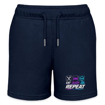 Eat sleep sim race repeat for sim racing fans - Kids Organic Sweat Shorts by Stanley/Stella - navy - Front