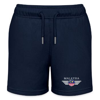 Malaysia Stil Design T-Shirt - Kinder Organic Joggingshorts Mini Bolter von Stanley/Stella - Navy - Vorne