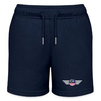 Malaysia Stil Design T-Shirt - Kinder Organic Joggingshorts Mini Bolter von Stanley/Stella - Navy - Vorne