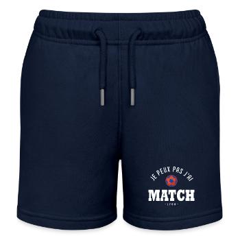 Je peux pas j ai Match football Lyon - Short de jogging enfant bio Stanley/Stella - bleu marine - Devant