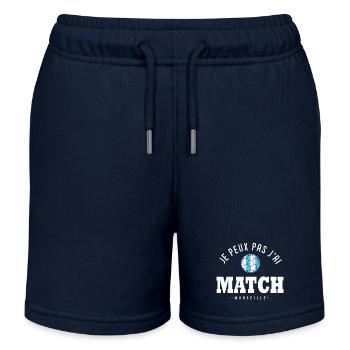 Je peux pas j ai Match football OM marseille - Short de jogging enfant bio Stanley/Stella - bleu marine - Devant