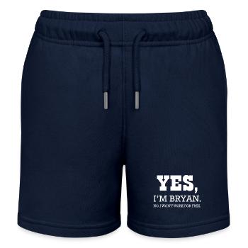 Bryan Yes I'm t shirt Bryan for man - Short de jogging enfant bio Stanley/Stella - bleu marine - Devant