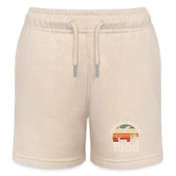 1980's Classic Hunter 1980 Anniversary Gift - Kids Organic Sweat Shorts by Stanley/Stella - soft Ecru - Front