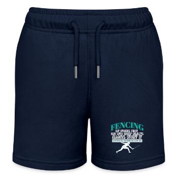 Funny Fencing Athlete Coach Sword Fighting Combat - Kinder Organic Joggingshorts Mini Bolter von Stanley/Stella - Navy - Vorne