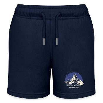 Matterhorn Souvenir Wandern Zermatt Andenken - Kinder Organic Joggingshorts Mini Bolter von Stanley/Stella - Navy - Vorne