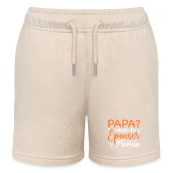 Daddy Do You Want To Marry Mom - Marriage Proposal - Kids Organic Sweat Shorts by Stanley/Stella - soft Ecru - Front
