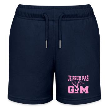 Gymnastik-Geschenk Ich kann nicht Fitnessstudio - Kinder Organic Joggingshorts Mini Bolter von Stanley/Stella - Navy - Vorne