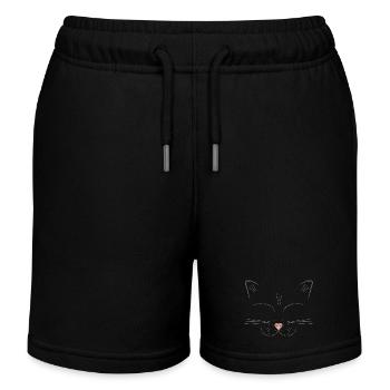 Katzen Skizze für alle Katzenfreunde zum Katzentag - Kinder Organic Joggingshorts Mini Bolter von Stanley/Stella - Navy - Vorne