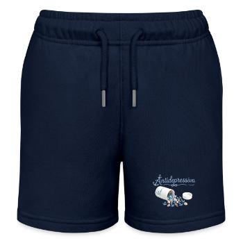 AnkerPillen Blaues Meeresbild - Kinder Organic Joggingshorts Mini Bolter von Stanley/Stella - Navy - Vorne