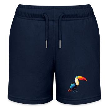 Toucan géométrique : l’art polygonal au paradis - Short de jogging enfant bio Stanley/Stella - bleu marine - Devant