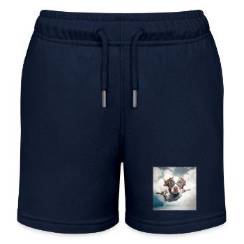 Fliegender Hund - Kinder Organic Joggingshorts Mini Bolter von Stanley/Stella - Navy - Vorne