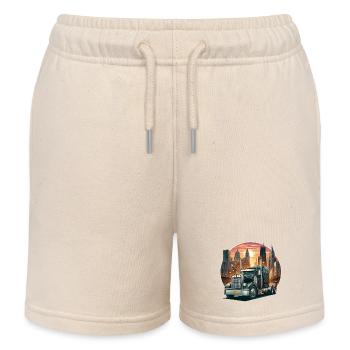 American Truck 18 Wheller LKW Big Rig Trucking - Kinder Organic Joggingshorts Mini Bolter von Stanley/Stella - Natur - Vorne
