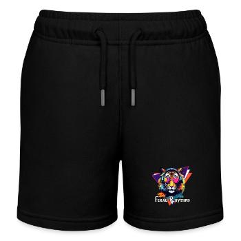 Tiger in Kopfhörern und Brillen im Pop-Art-Stil - Kinder Organic Joggingshorts Mini Bolter von Stanley/Stella - Navy - Vorne