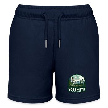 Yosemite National Park Mountain Landscape Nature - Kids Organic Sweat Shorts by Stanley/Stella - navy - Front