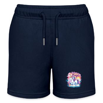 Glaube an Magic Unicorn Fantasy Adventure - Kinder Organic Joggingshorts Mini Bolter von Stanley/Stella - Navy - Vorne