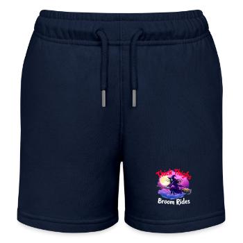 Halloween Witch Thick Thighs Broom Rides Fun - Kids Organic Sweat Shorts by Stanley/Stella - navy - Front