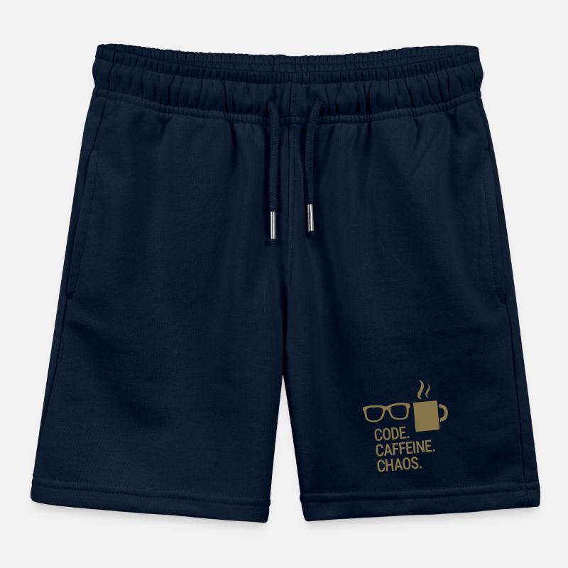 Code. Caféine. Chaos. Short de jogging enfant bio Stanley/Stella