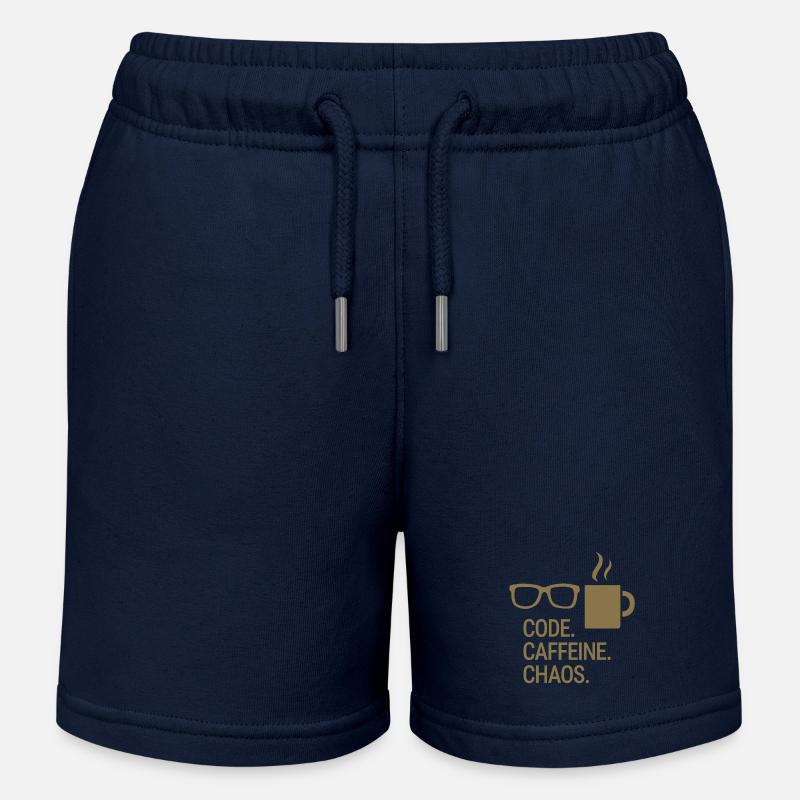 Code. Caféine. Chaos. - Short de jogging enfant bio Stanley/Stella - bleu marine