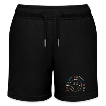 SLP Speech Therapist Speech Pathologist - Kids Organic Sweat Shorts by Stanley/Stella - navy - Front