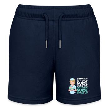 Nurse Pregnancy Hospital - Kids Organic Sweat Shorts by Stanley/Stella - navy - Front