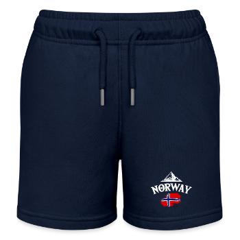 Norway Vacation Norge Fjords Travel Scandinavian - Kinder Organic Joggingshorts Mini Bolter von Stanley/Stella - Navy - Vorne