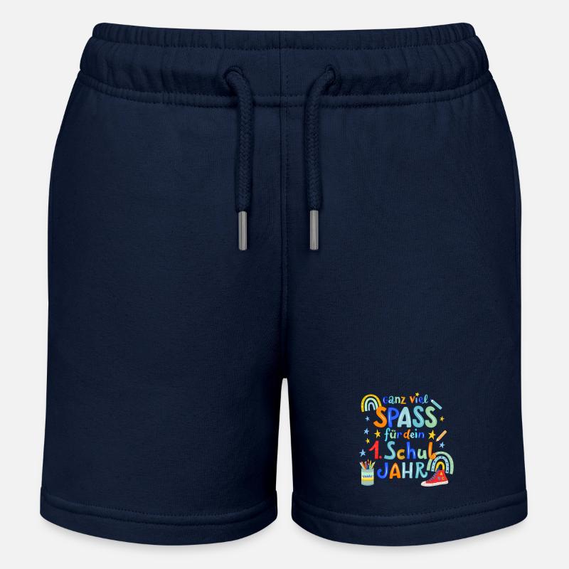 École, Première année - Short de jogging enfant bio Stanley/Stella - bleu marine