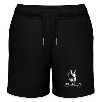 Katze Handstand Fitness Training Workout - Kinder Organic Joggingshorts Mini Bolter von Stanley/Stella - Navy - Vorne