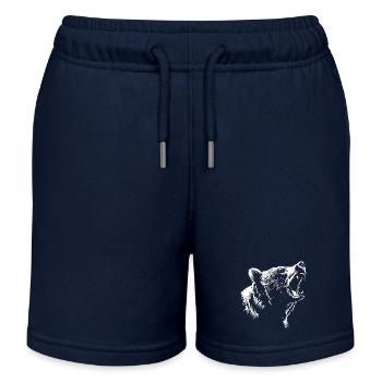 Grizzly Bear Roar Gift - Kids Organic Sweat Shorts by Stanley/Stella - navy - Front