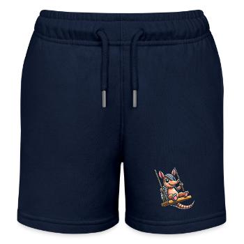 Funny Armadillo Swing Cartoon Playground - Kids Organic Sweat Shorts by Stanley/Stella - navy - Front