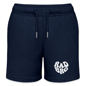 Rad Brother - Cœur Rétro (Couleur personnalisée) - Short de jogging enfant bio Stanley/Stella - bleu marine - Devant