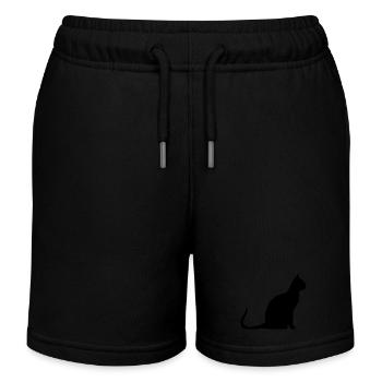 black cat cat black cats silhouettes - Kids Organic Sweat Shorts by Stanley/Stella - navy - Front