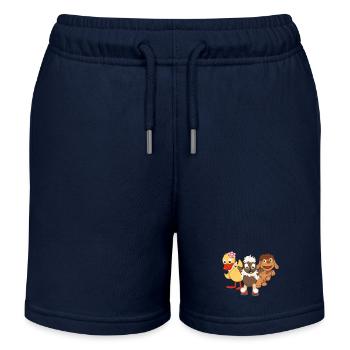 Pittiplatsch, Schnatterinchen & Moppi - Kinder Organic Joggingshorts Mini Bolter von Stanley/Stella - Navy - Vorne