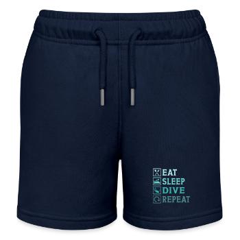 eat sleep dive repeat - Short de jogging enfant bio Stanley/Stella - bleu marine - Devant