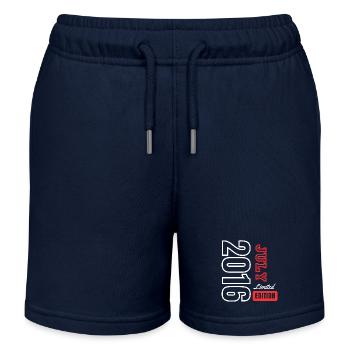 Jubiläumsgeschenk - Limitierte Auflage Juli 2016 - Kinder Organic Joggingshorts Mini Bolter von Stanley/Stella - Navy - Vorne