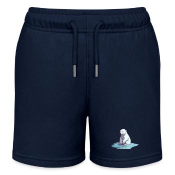 Polar bear without ice Climate change - Kids Organic Sweat Shorts by Stanley/Stella - navy - Front