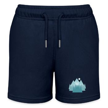 Astral mountain landscape in blue tones - Kids Organic Sweat Shorts by Stanley/Stella - navy - Front