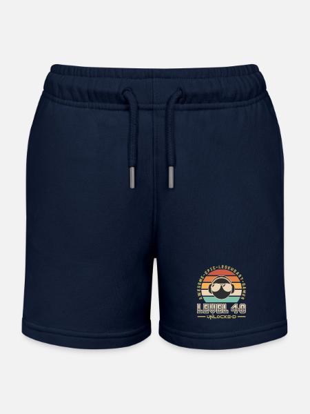 Level 40 - Short de jogging enfant bio Stanley/Stella - bleu marine