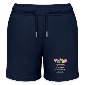 fête des mères je t aime maman cadeau fete maman - Short de jogging enfant bio Stanley/Stella - bleu marine - Devant