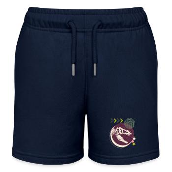 Dino 3, T-Rex, skeleton, wild world - Kids Organic Sweat Shorts by Stanley/Stella - navy - Front