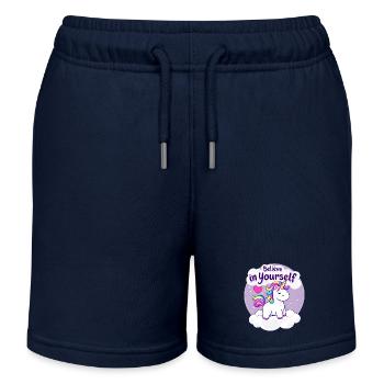 Croyez en vous-même Licorne Fantasy Art pour - Short de jogging enfant bio Stanley/Stella - bleu marine - Devant