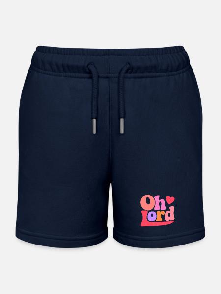 Oh Lord - Kids Organic Sweat Shorts by Stanley/Stella - navy