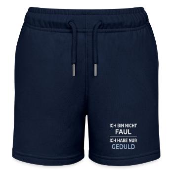 Geduld ist keine Faulheit - Kinder Organic Joggingshorts Mini Bolter von Stanley/Stella - Navy - Vorne