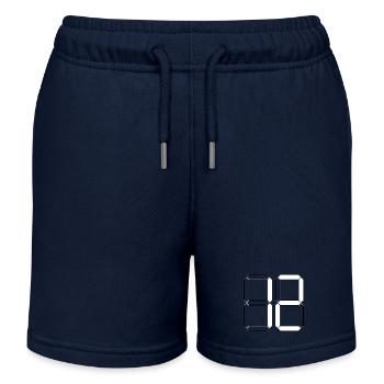 NUMBER 12 Twelve Birthday Gift Digital - Kids Organic Sweat Shorts by Stanley/Stella - navy - Front