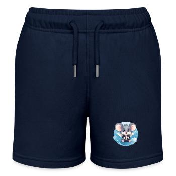 Mouse Angel Wings - Kids Organic Sweat Shorts by Stanley/Stella - navy - Front