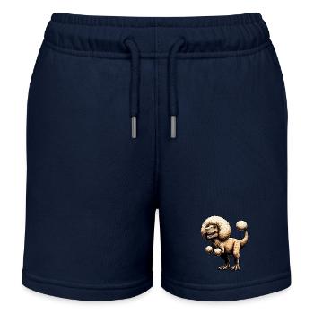 Pudel T-Rex Fusion Fabeltier Design - Kinder Organic Joggingshorts Mini Bolter von Stanley/Stella - Navy - Vorne