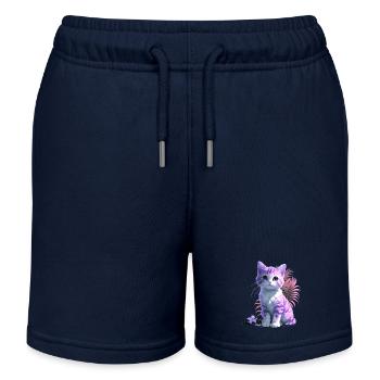 Chaton Tropical 🐾 - Short de jogging enfant bio Stanley/Stella - bleu marine - Devant