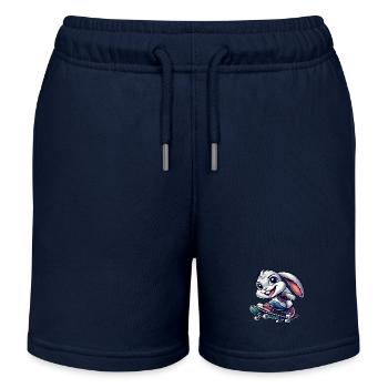 Lapin Blanc Skateboard Skateboarder Drôle - Short de jogging enfant bio Stanley/Stella - bleu marine - Devant