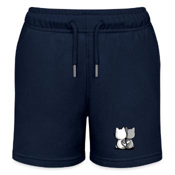 Süßes Katzen Paar I Partnerschaft I Beste Freunde - Kinder Organic Joggingshorts Mini Bolter von Stanley/Stella - Navy - Vorne